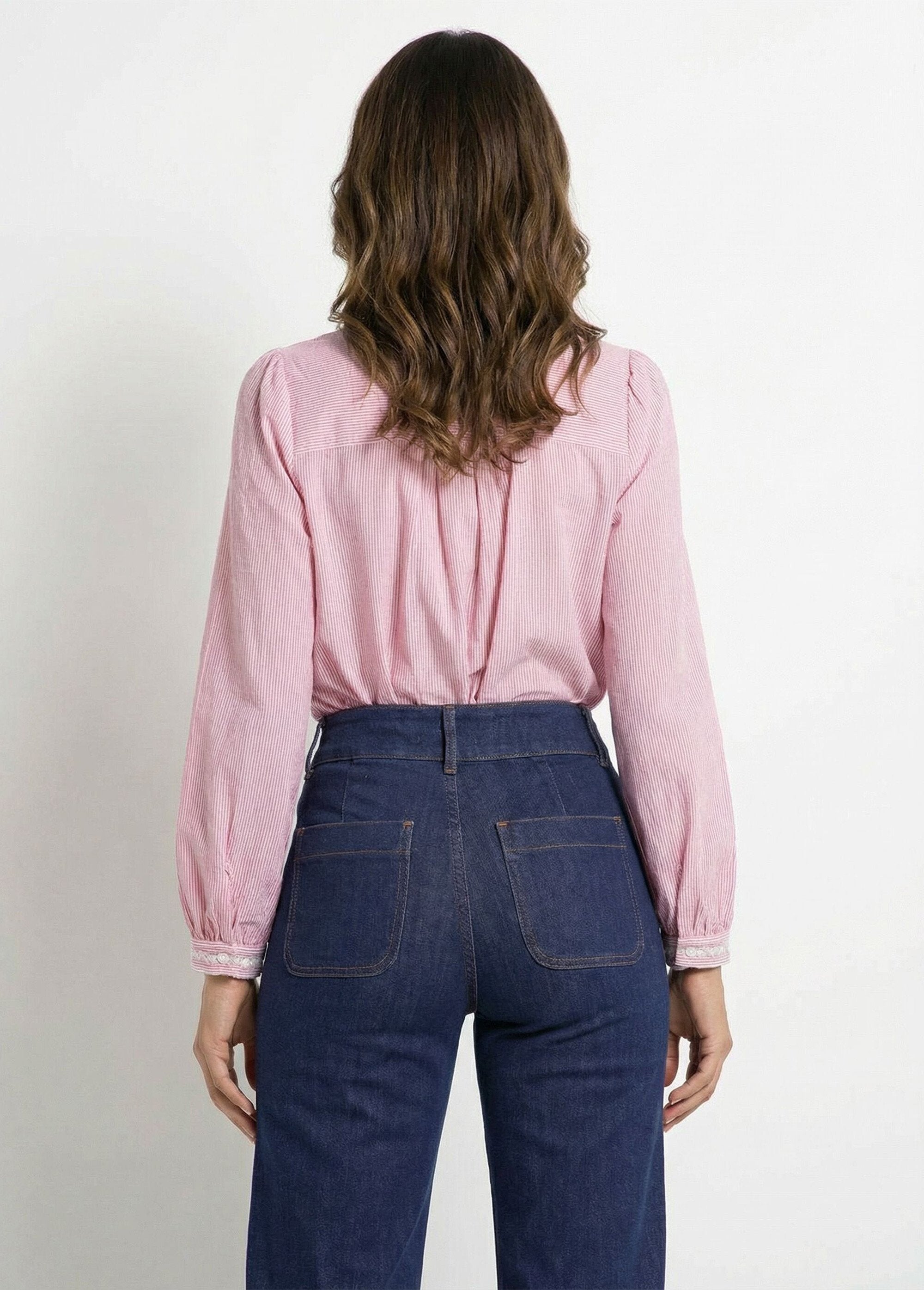 Striped_blouse_with_round_neck_and_embroidery_Red_DO1_slim