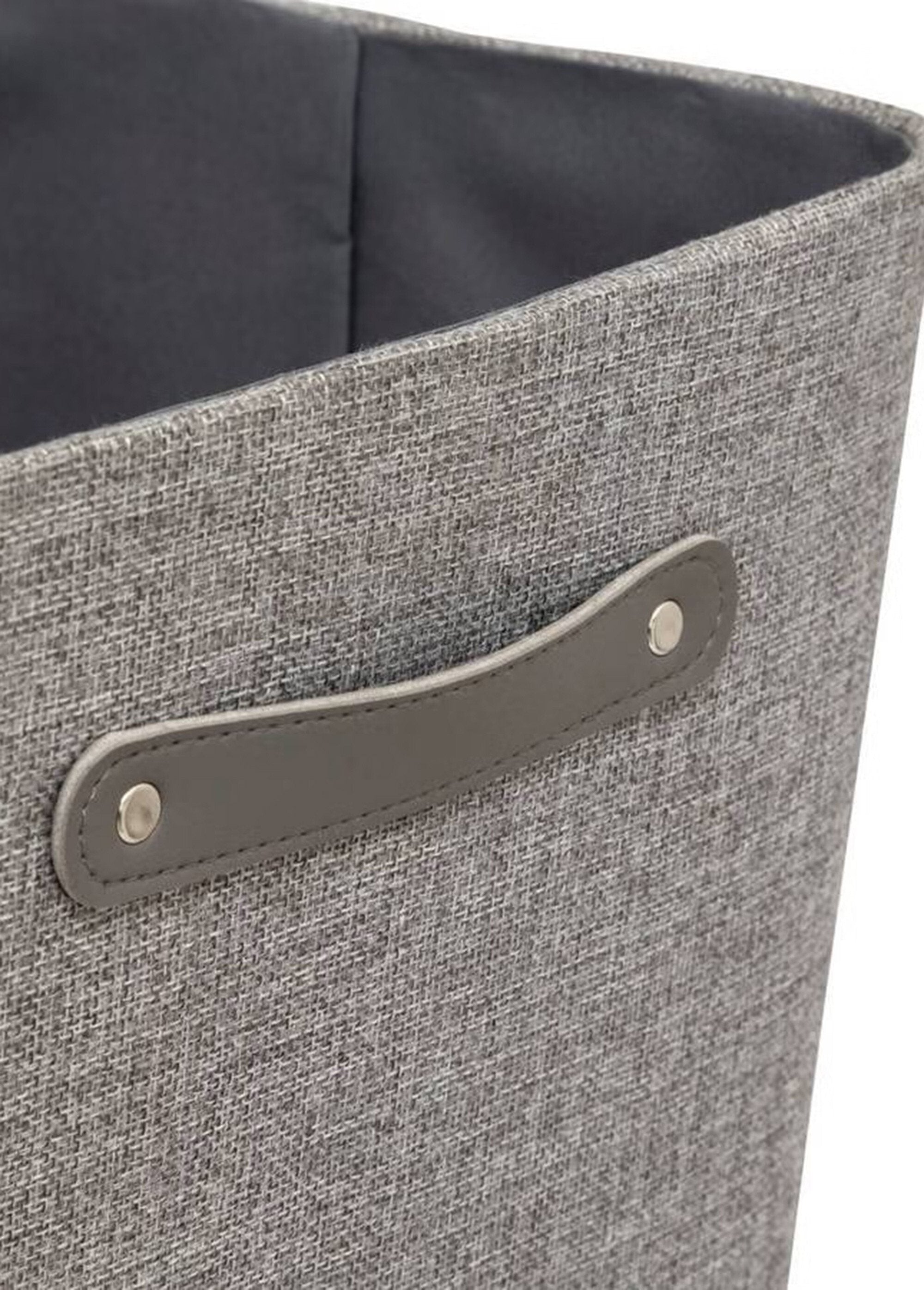 Panier_rangement_tissu,_poignée_métal_Gris_DE1_slim