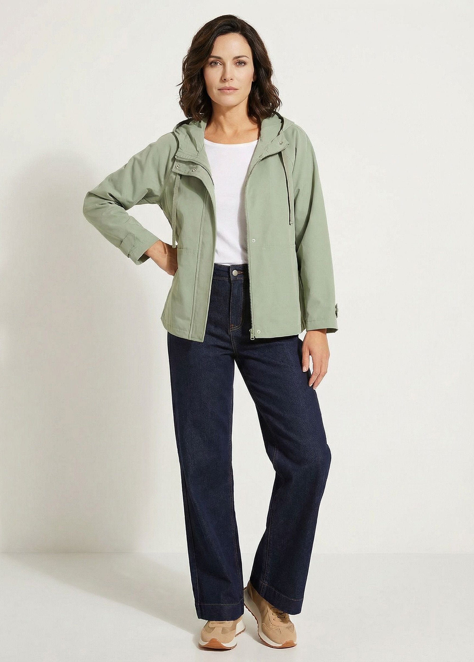 Parka_courte_légère_déperlante_Kaki_SF1_slim