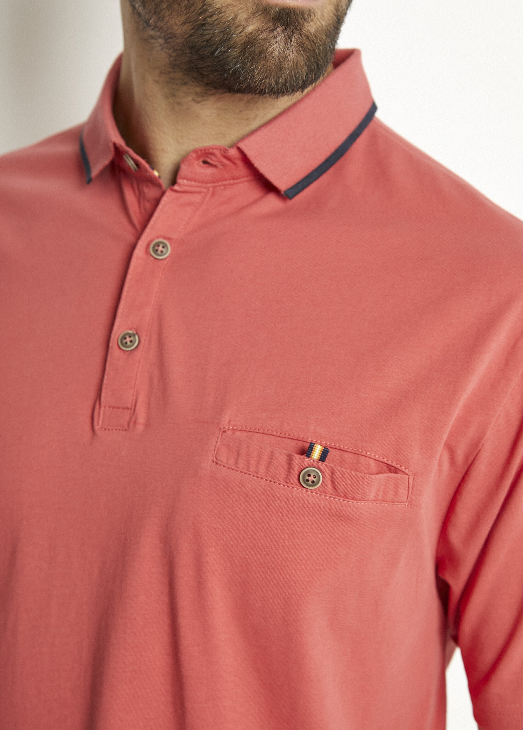 Plain_jersey_knit_polo_shirt_with_two-tone_cotton_collar_Coral_DE1_slim