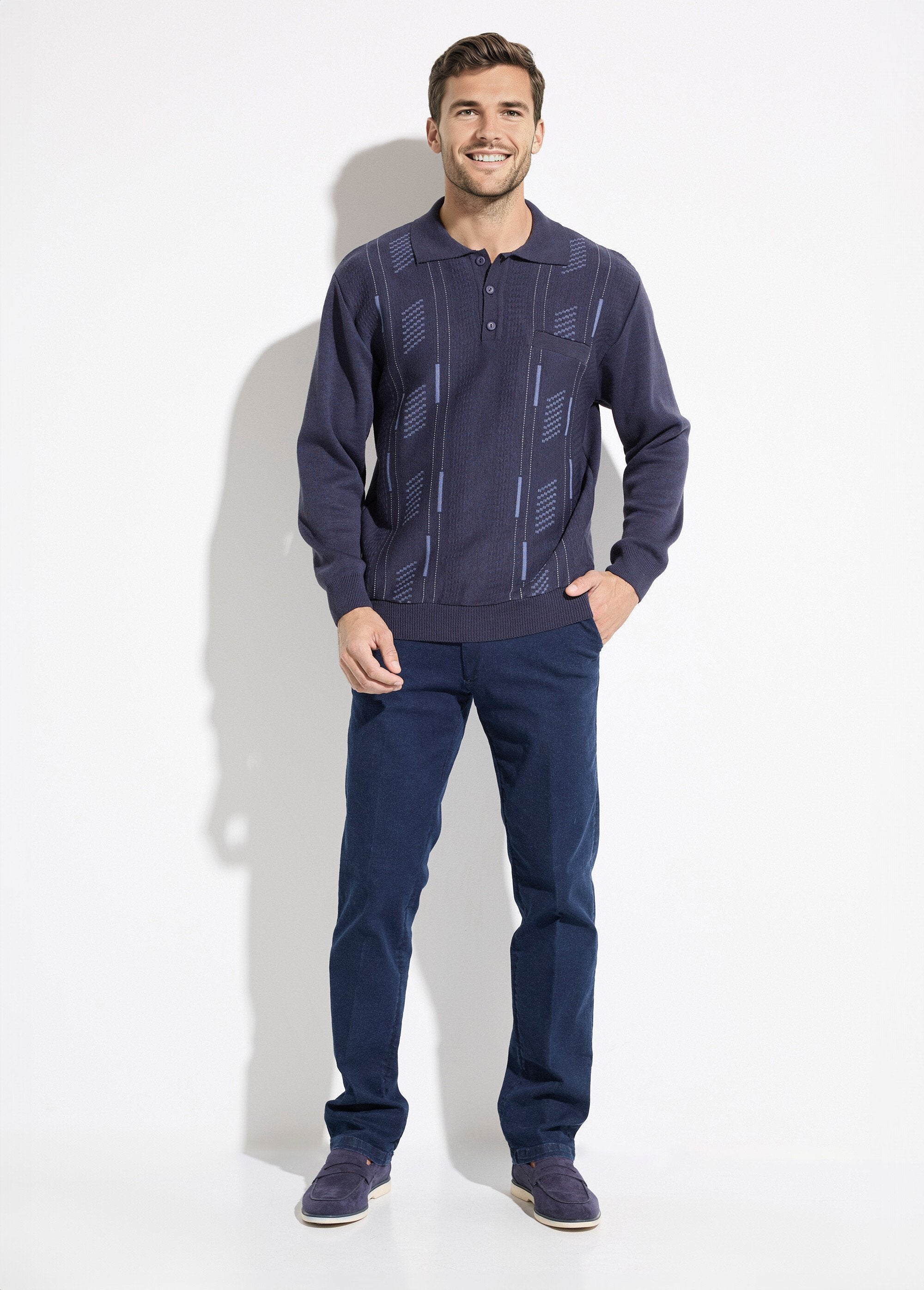 Long-sleeved_wool_jacquard_button-up_polo_neck_sweater_Marine_SF1_slim