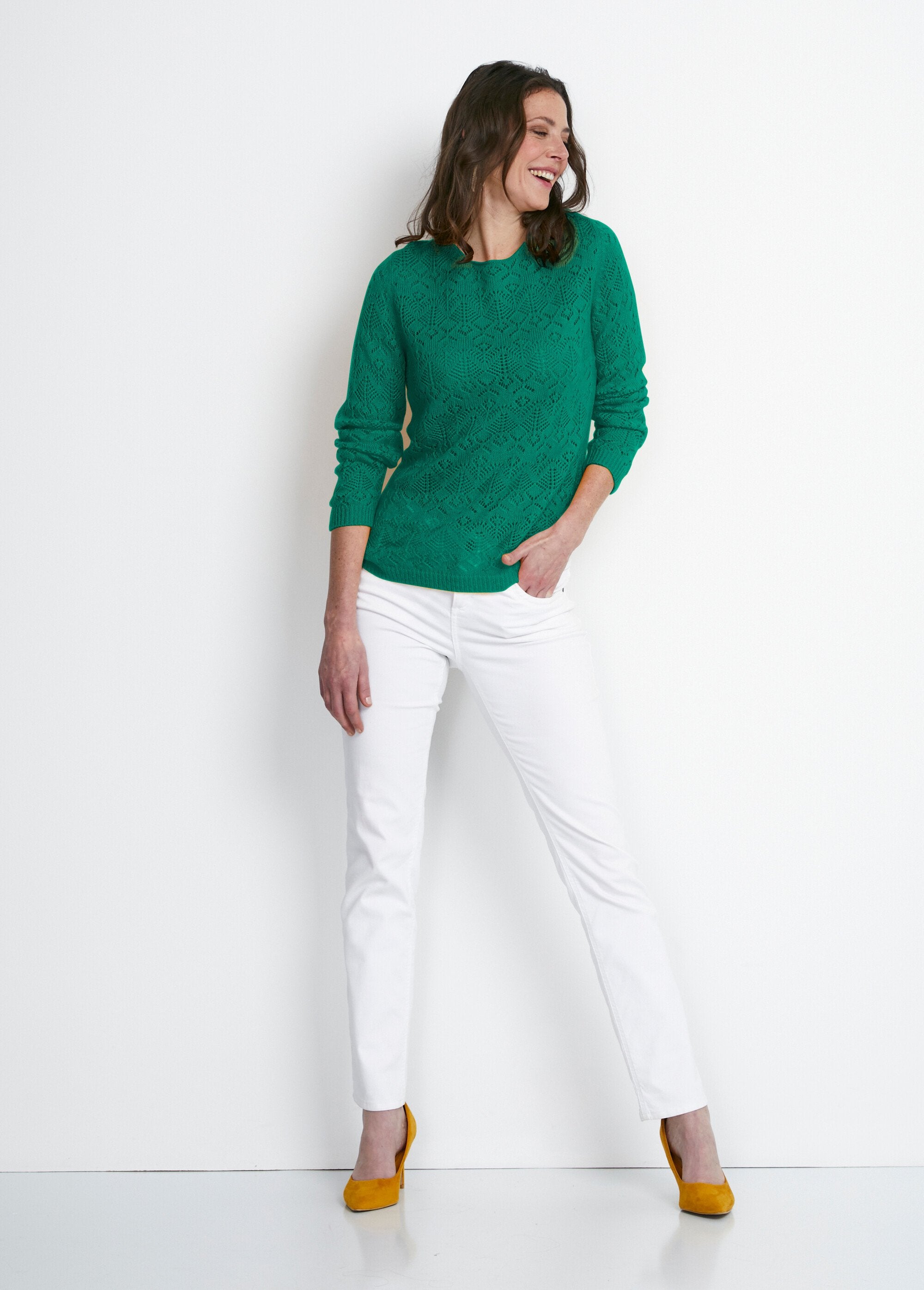 Pull_maille_ajourée_manches_longues_Vert_SF1_slim