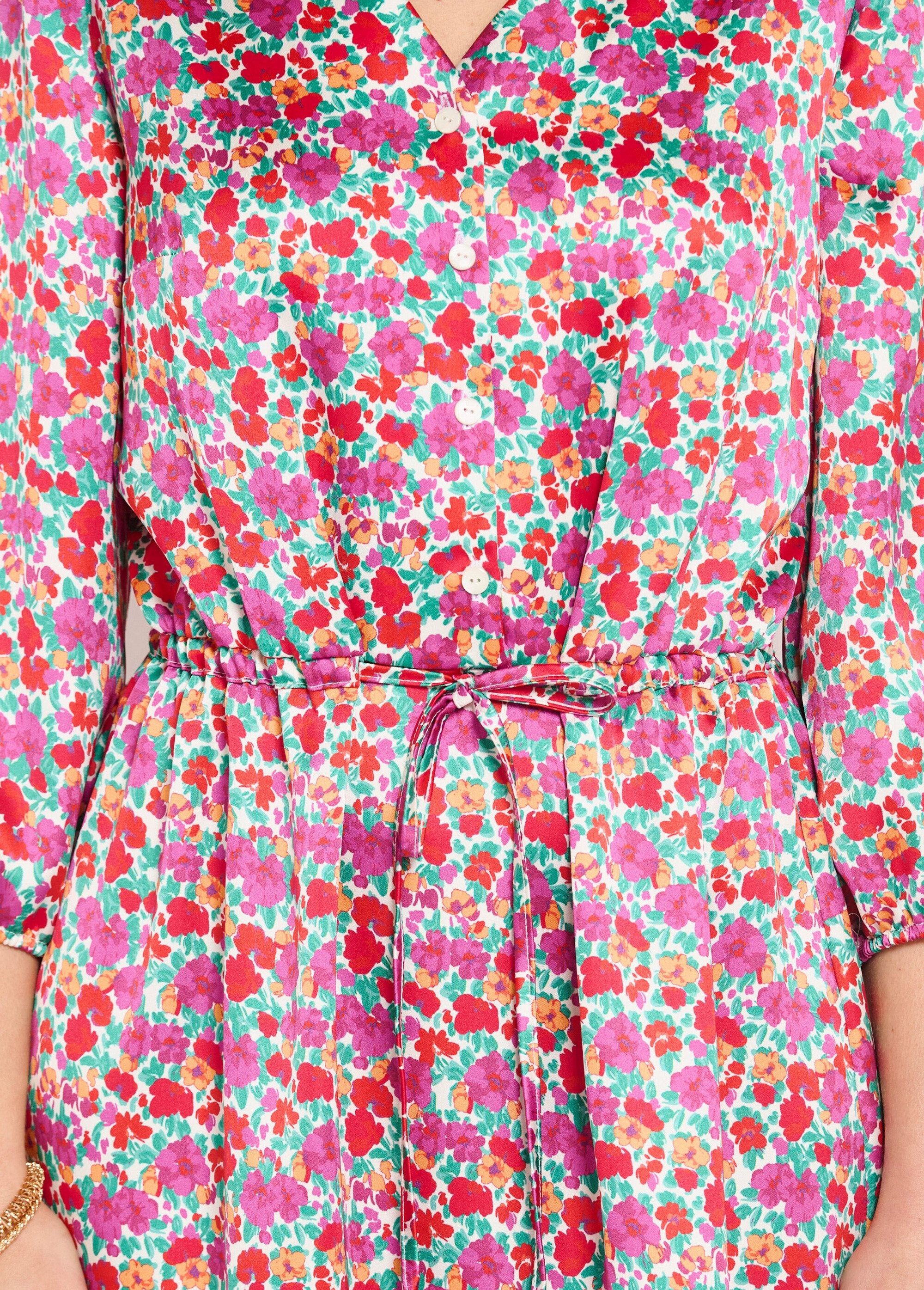 Short_flared_dress_with_floral_satin_and_buttoned_V-neck_Multicolor_DE2_slim
