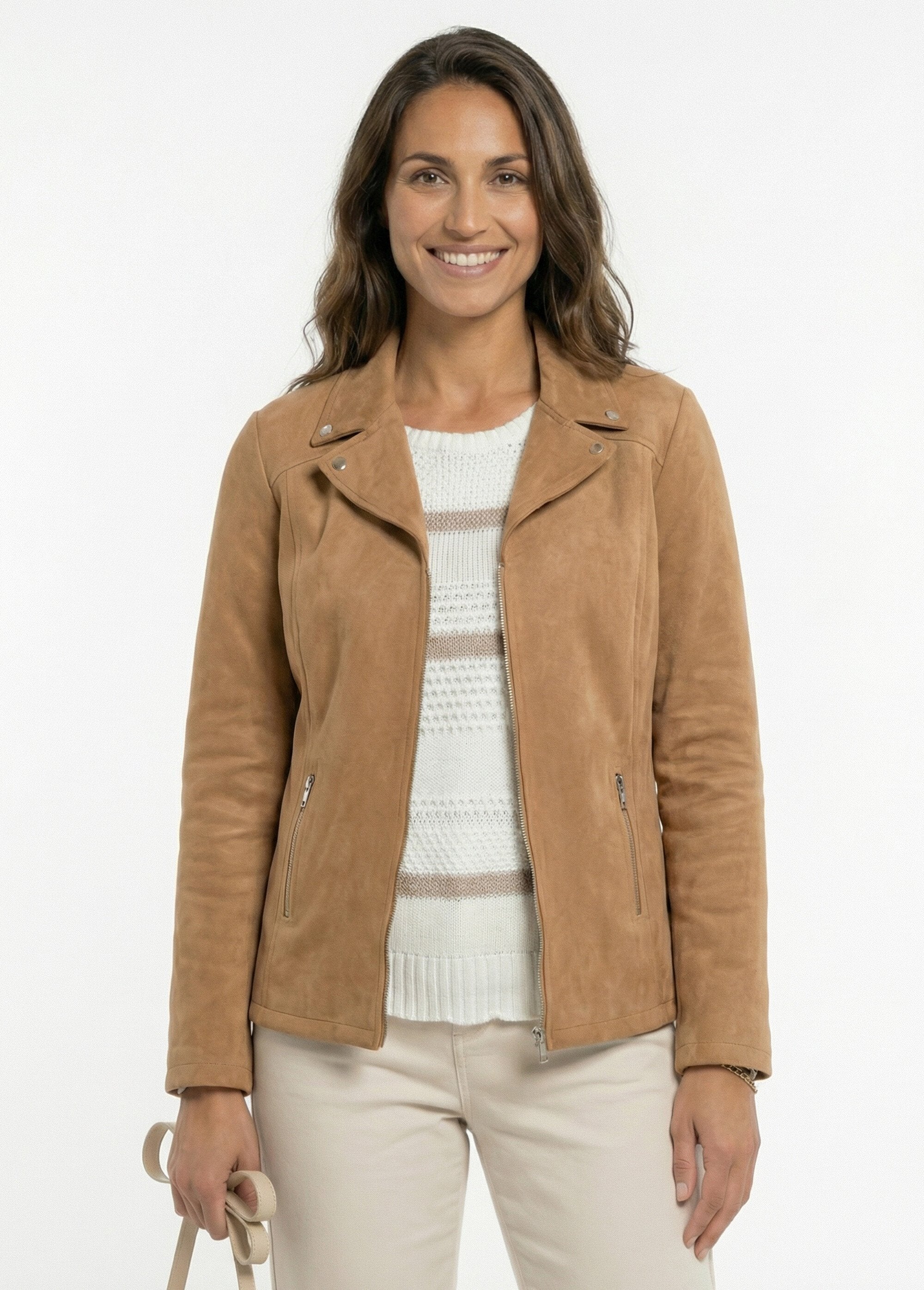 Blouson_zippé_tissu_suédé_velouté_Camel_FA1_slim