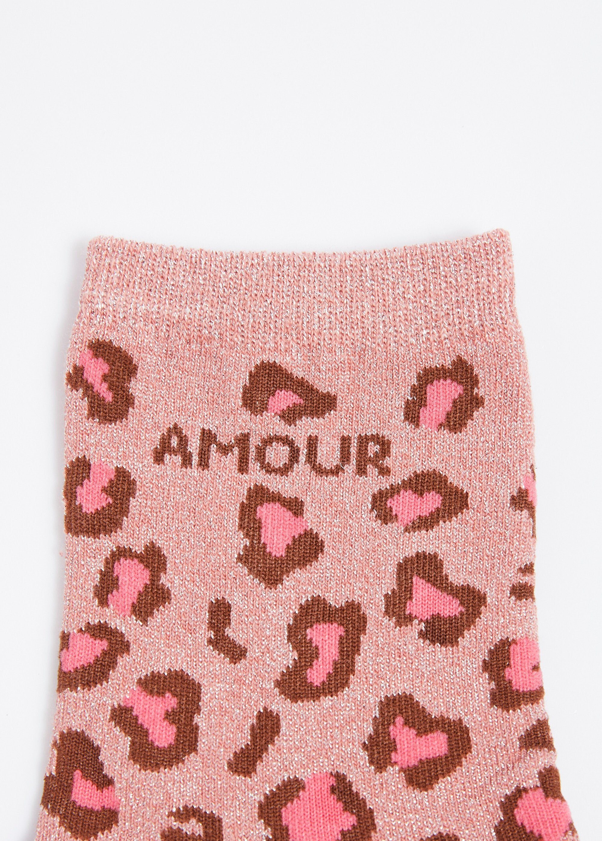 AMOUR_socks,_metallic_leopard_pattern_Pink_DE2_slim