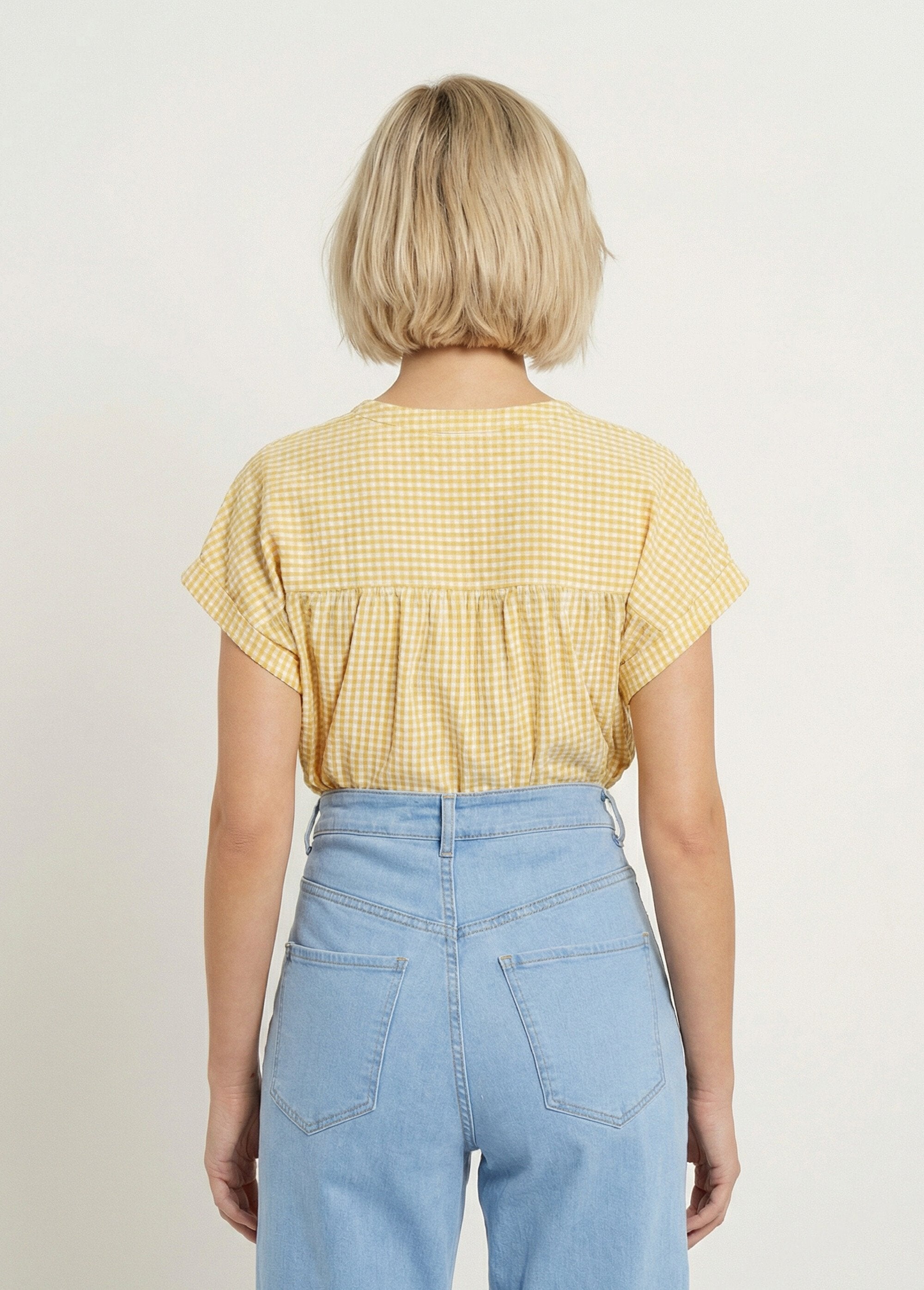 Chemisier_à_carreaux_manches_courtes_kimono_Blanc_et_jaune_DO1_slim