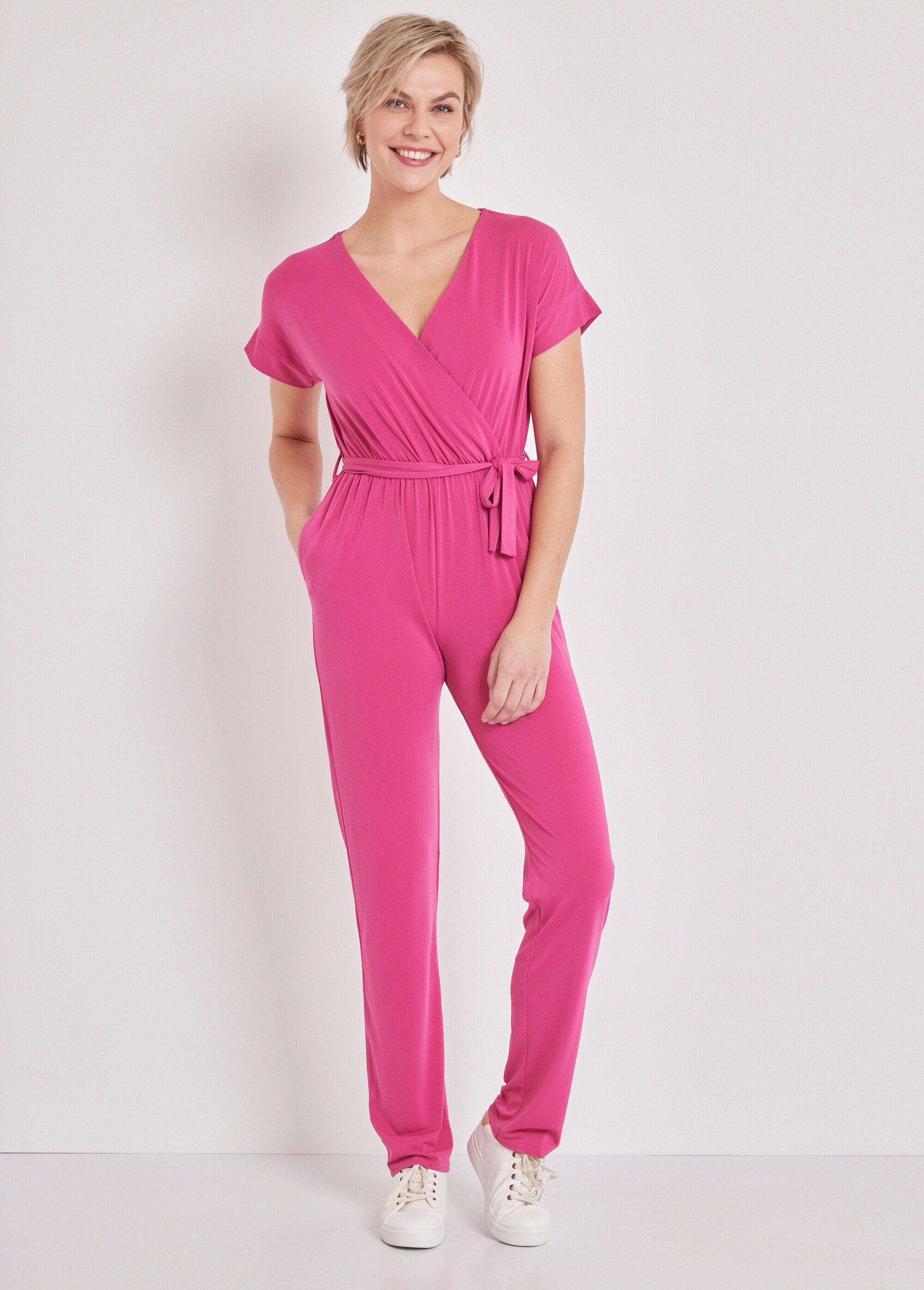 Combinaison_pantalon_maille_extensible_Fuchsia_FA1_slim