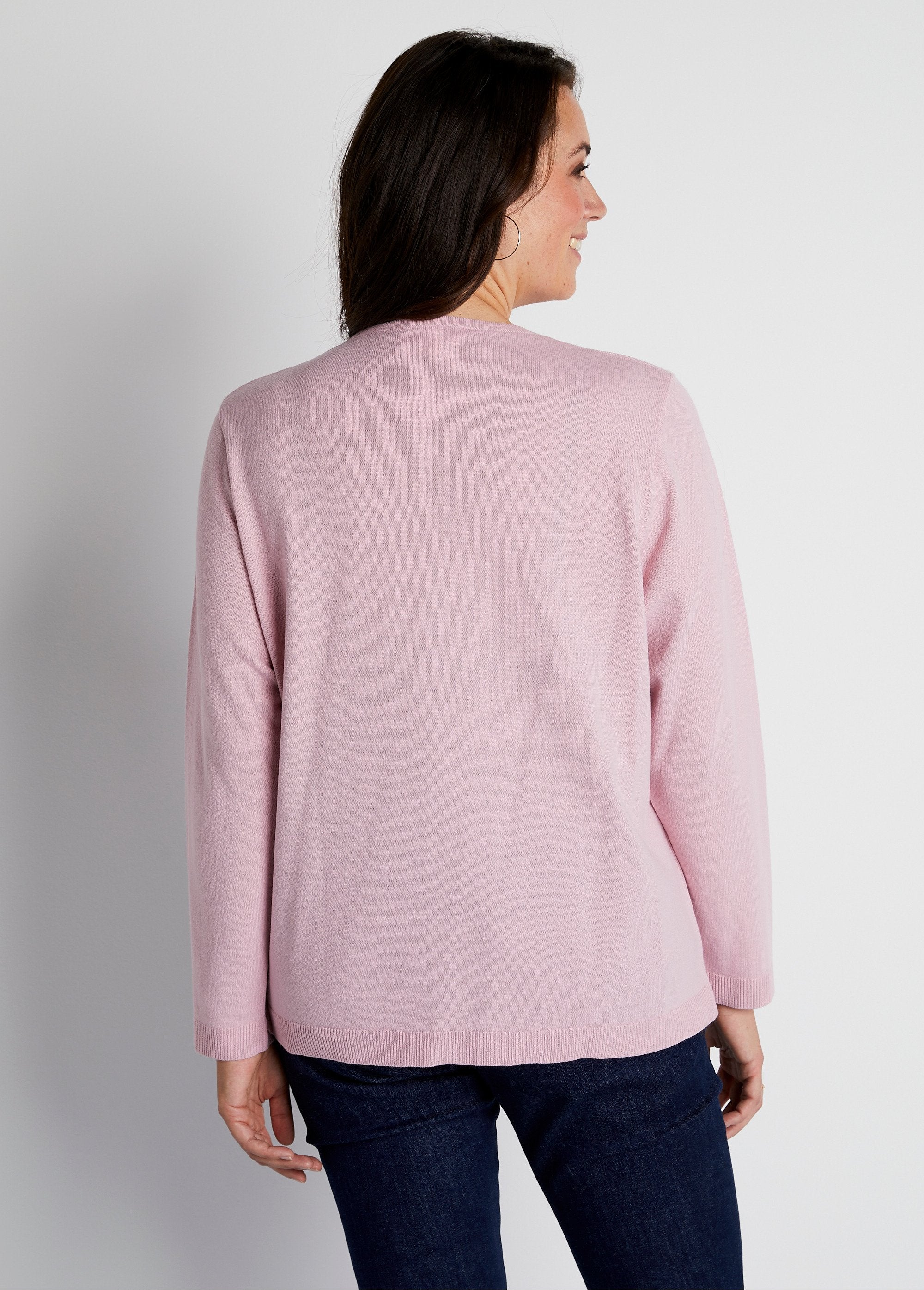 Plain_short_buttoned_cardigan_vest_Pink_DO1_curvy