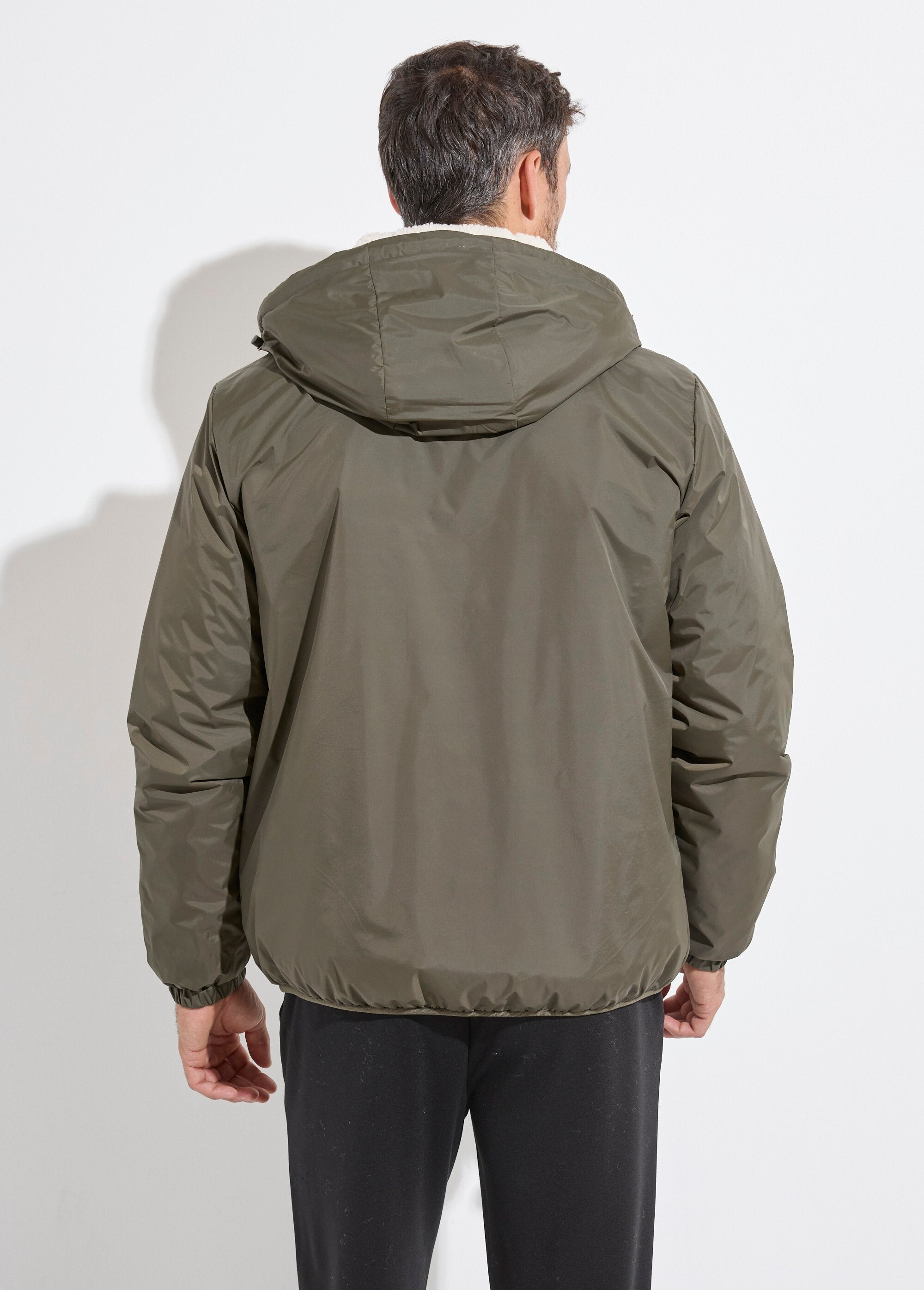 Parka_courte_chaude_fourrée_déperlante_Kaki_et_ecru_DO1_slim