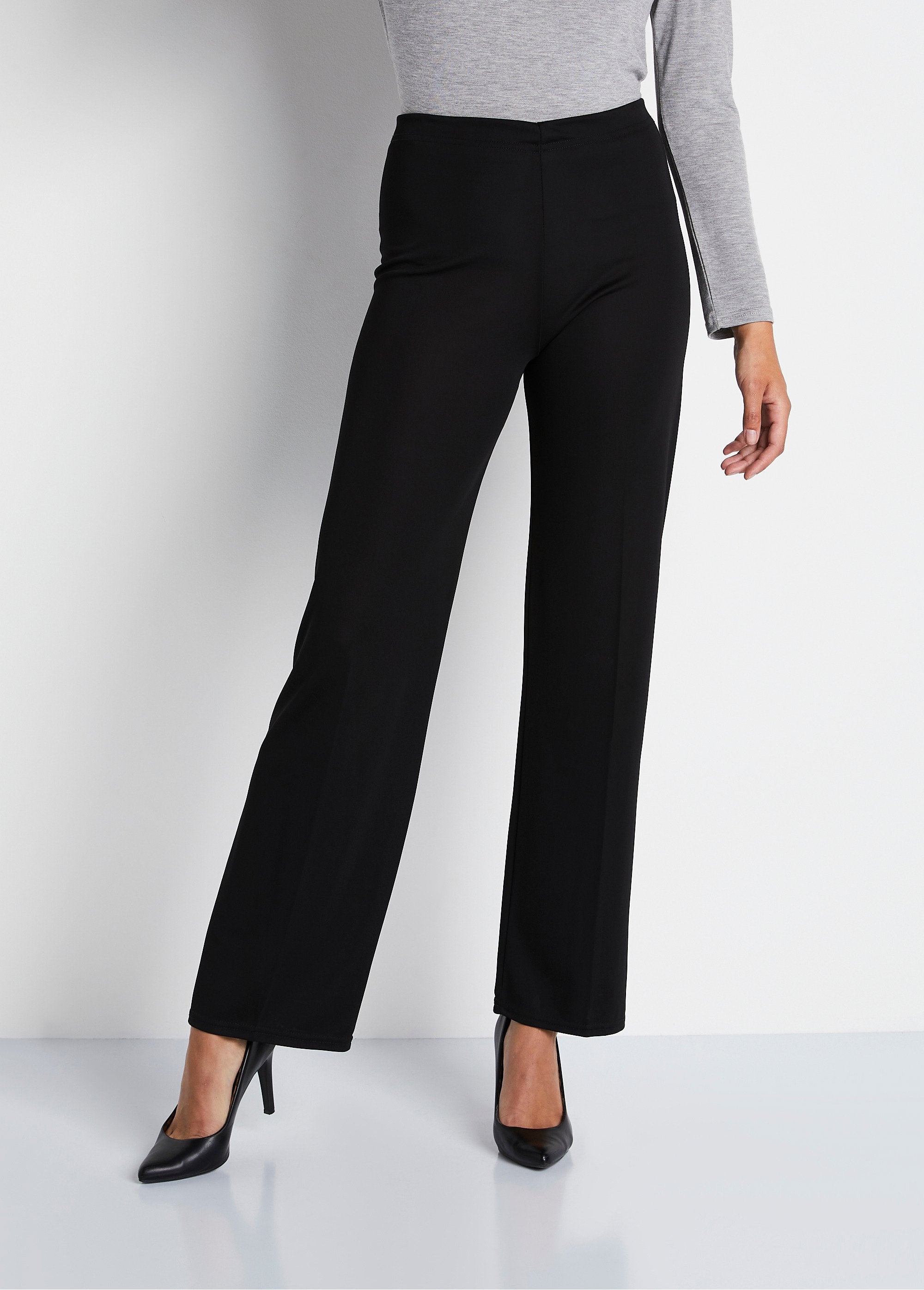 Fluid_elasticated_waist_flared_pants_Black_FA1_slim