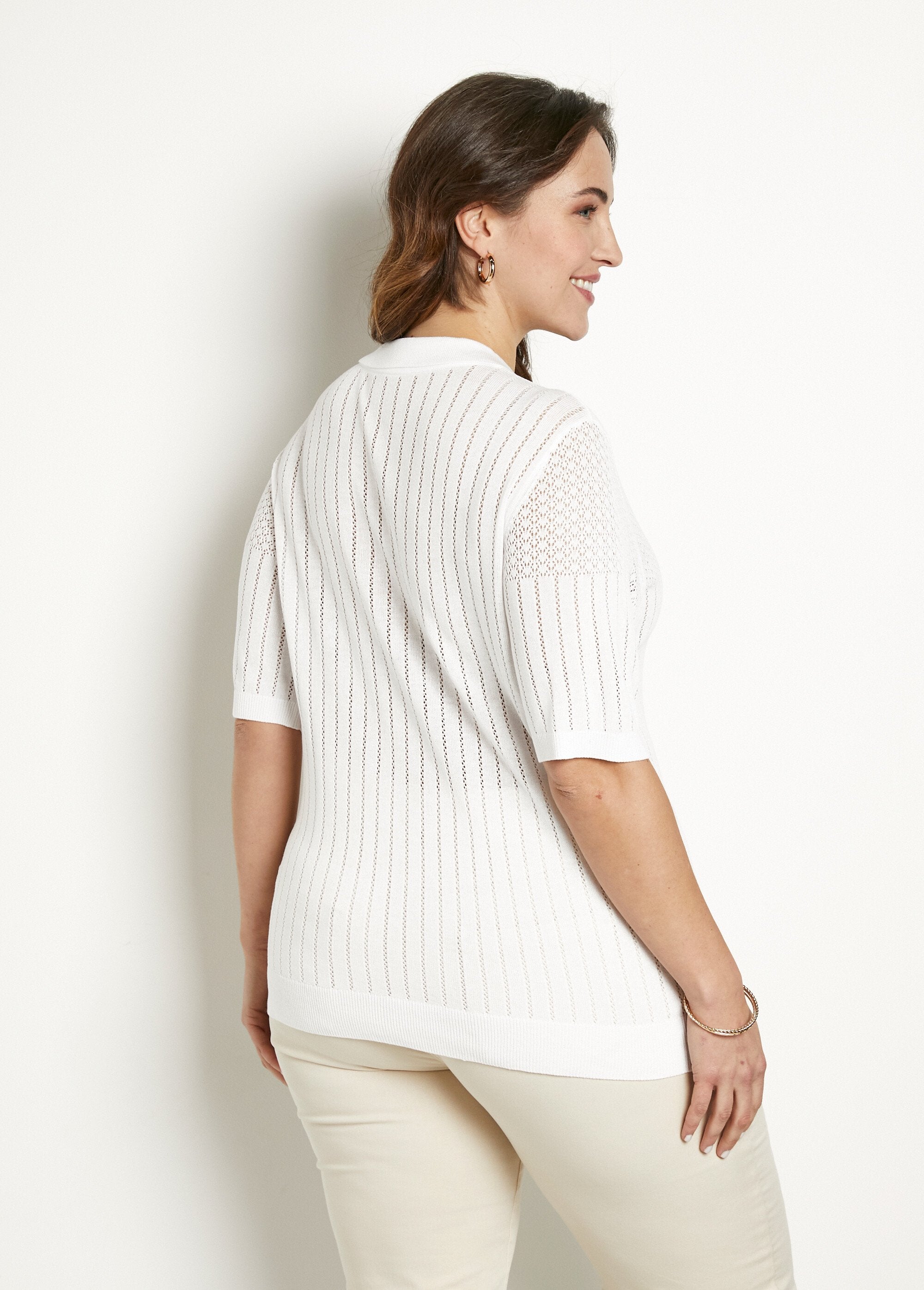 Fine_openwork_polo_neck_sweater_with_short_sleeves_White_DO1_curvy