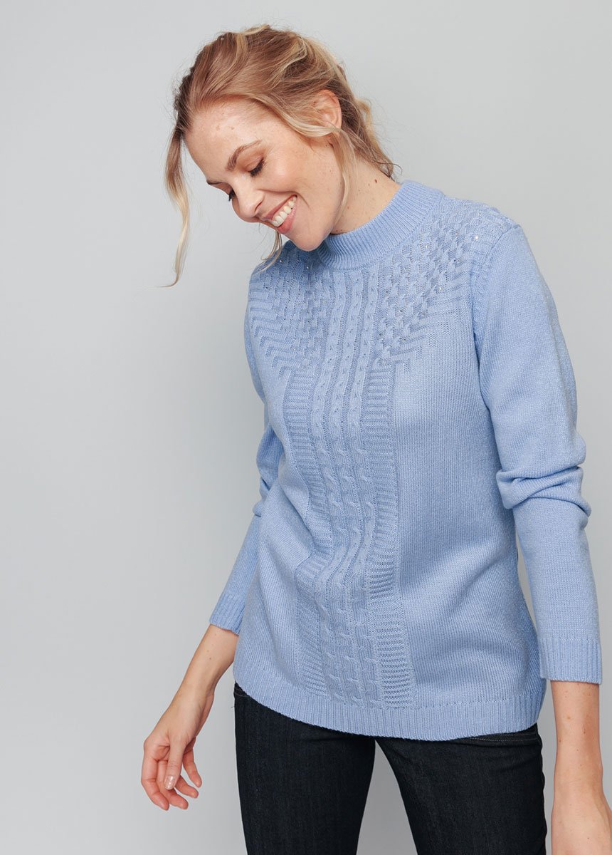 Soft_cable-knit_ribbed_sweater_with_rhinestones_and_high_collar_Blue_FA1_slim