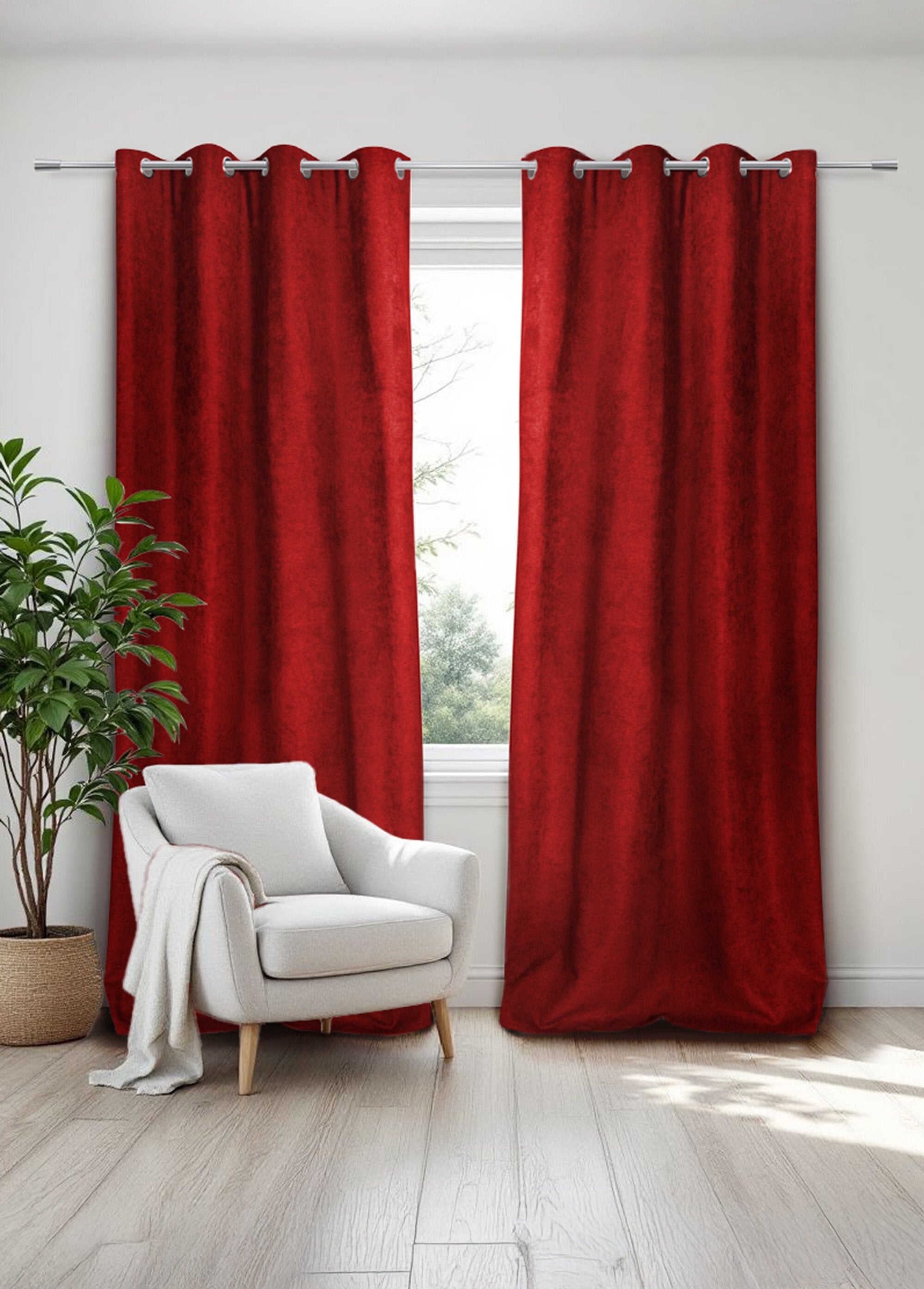 Blackout_thermal_curtain,_jacquard_weave,_eyelet_finish_Red_SF1_slim