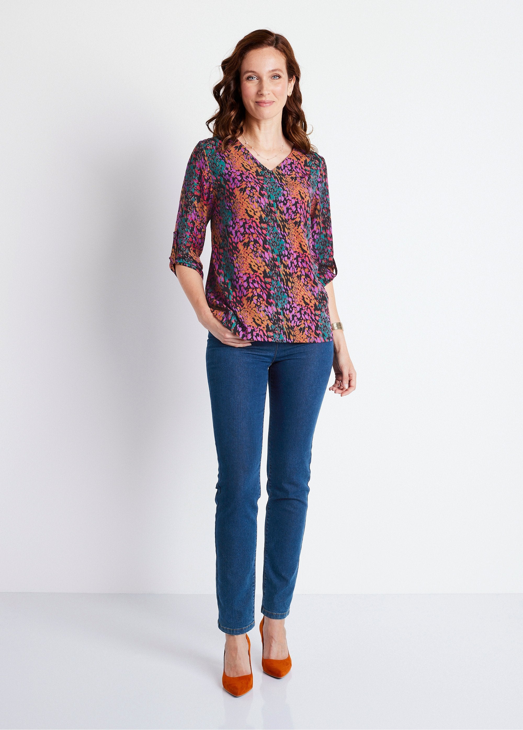 Printed_mid-length_straight_V-neck_tunic_Multicolor_Imp_SF1_slim