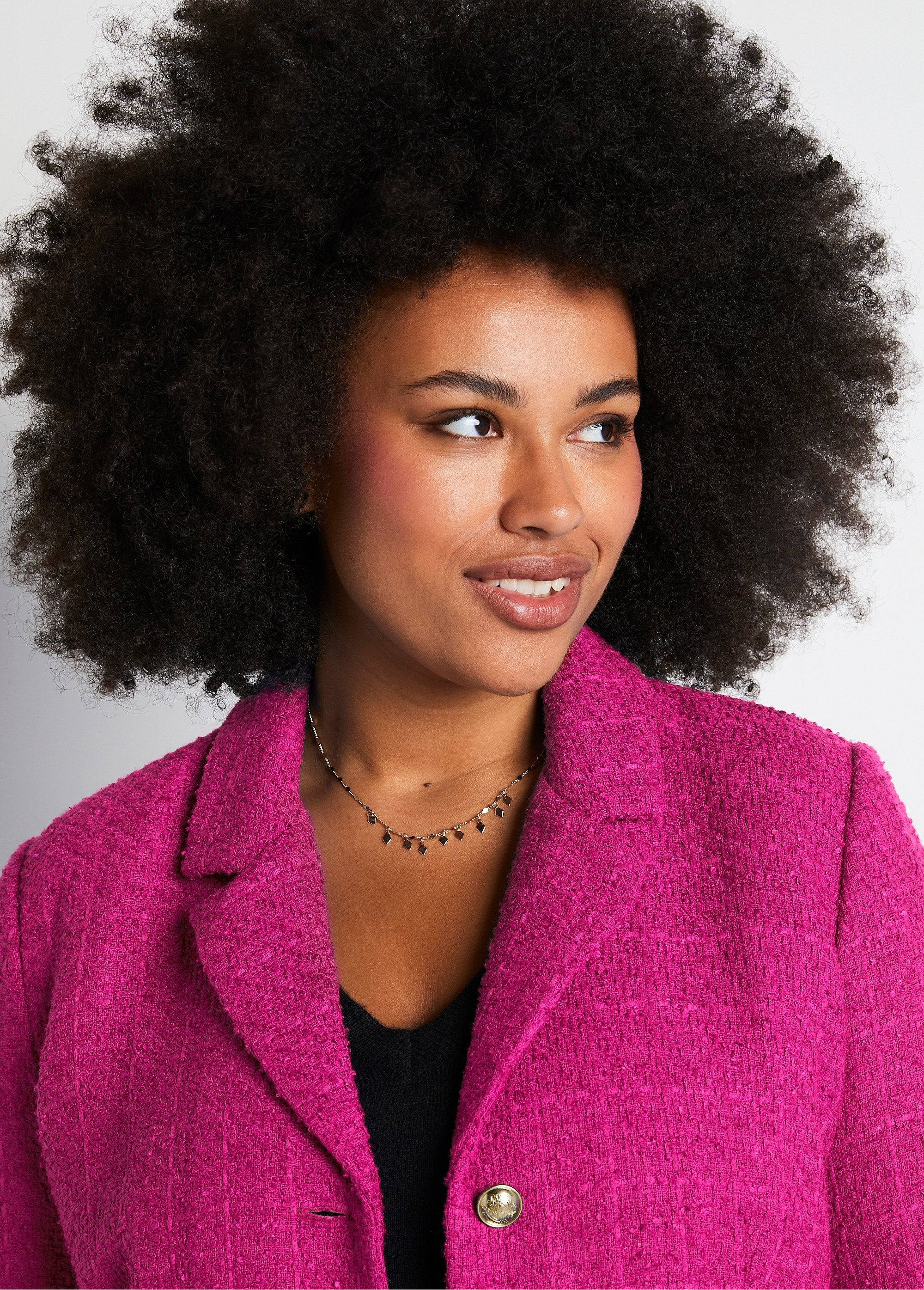 Straight_buttoned_jacket_in_basket_weave_fabric_with_tailored_collar_Fuchsia_DE1_curvy